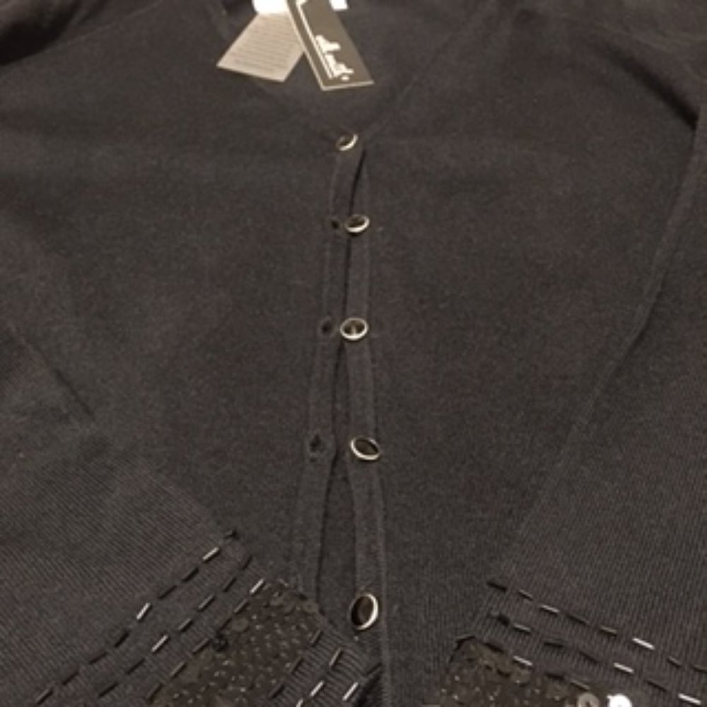 NWT Willi Smith Cardigan with touch of Beads on Sleeves  XL